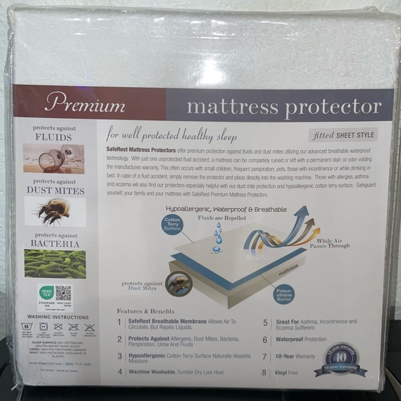 SafeRest - 100% Waterproof Mattress Protector - Twin XL - Picture 9 of 9